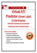    Virtual ATI  Predictor &lpar;Green Light&rpar; &lpar;3 Set Exams&rpar; &lpar;NGN-Style Questions & Case Scenario&rpar; Actual Qs & Ans to Pass the Exam  This ATI test contains&colon; &Tab;passing score Guarantee &Tab;Format Set of Multiple-choice &Tab;questions with incorporating Next Generation 
