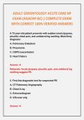 ADULT GERONTOLOGY ACUTE CARE NP EXAM &lpar;AGACNP-BC&rpar; &vert; COMPLETE EXAM WITH CORRECT 100&percnt; VERIFIED ANSWERS