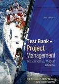 Test Bank &ndash; Project Management&colon; The Managerial Process&comma; 6th Edition &ndash; Erik W&period; Larson & Clifford F&period; Gray &ndash; ISBN 9780078096594 &lpar;All Chapters 1&ndash;18 Covered&rpar;