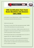 UHC Certification Fast Track Exam Questions and Answers 100&percnt; PASS