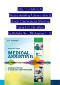 SOLUTION MANUAL Medical Assisting Administrative & Clinical Competencies &lpar;MindTap Course List&rpar; 9th Edition  by Michelle Blesi&comma; All Chapters 1 - 58
