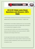 CH 8 NY State Laws Exam Questions and Answers 100&percnt; PASS