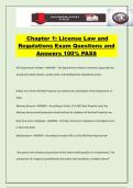Chapter 1&colon; License Law and Regulations Exam Questions and Answers 100&percnt; PASS
