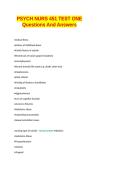 PSYCH NURS 451 TEST ONE Questions And Verified  Correct Answers  100&percnt; Guaranteed Pass