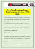 New York Insurance Exam Questions and Answers 100&percnt; PASS
