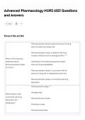 Advanced Pharmacology NURS 6521 Questions and Answers
