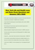 New York Life and Health Laws and Rules Exam Questions and Answers 100&percnt; PASS