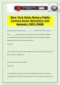 New York State Notary Public License Exam Questions and Answers 100&percnt; PASS