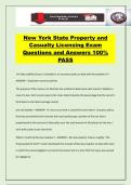 New York State Property and Casualty Licensing Exam Questions and Answers 100&percnt; PASS