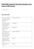 NURS 6700&colon; Maternity Final Exam Questions and Answers 100&percnt; Solved
