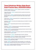 Texas Esthetician Written State Board  Exam Practice Quiz &vert; 2025&sol;2026 Edition 