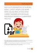 NUR 1025 FUNDAMENTALS OF NURSING   EXAM 2  LATEST UPDATE 2026 MIAMI  DADE COLLEGE REAL ACTUAL EXAM  CORRECT ANSWERS WITH DETAILED  RATIONALES GRADED A&plus; GUARANTEED  PASS ACE 
