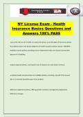 NY License Exam - Health Insurance Basics Questions and Answers 100&percnt; PASS
