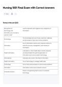 Nursing 1001 Final Exam with Correct Answers