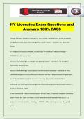 NY Licensing Exam Questions and Answers 100&percnt; PASS