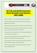 NY Life and Health Insurance Exam Questions and Answers 100&percnt; PASS