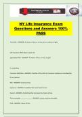 NY Life Insurance Exam Questions and Answers 100&percnt; PASS