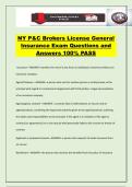 NY P&C Brokers License General Insurance Exam Questions and Answers 100&percnt; PASS