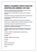 MEDICAL PARAMEDIC FISDAP EXAM 2026  QUESTIONS AND ANSWERS 100&percnt; PASS 