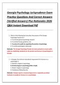 Georgia Psychology Jurisprudence Exam  Practice Questions And Correct Answers  &lpar;Verified Answers&rpar; Plus Rationales 2026  Q&A Instant Download Pdf 