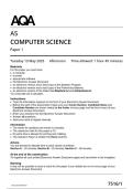 AQA AS COMPUTER SCIENCE Paper 1 7516&sol;1 JUNE 2025
