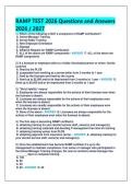 RAMP TEST 2026 Questions and Answers  2026 &sol; 2027 