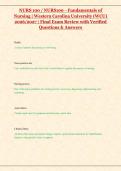 NURS 100 &sol; NURS100 &ndash; Fundamentals of Nursing &vert; Western Carolina University &lpar;WCU&rpar; 2026&sol;2027 &vert; Final Exam Review with Verified Questions & Answers