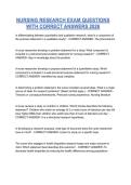 NURSING RESEARCH EXAM QUESTIONS WITH CORRECT ANSWERS 2026