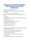 INTRODUCTION TO PEDIATRIC NURSING EXAM QUESTIONS WITH CORRECT ANSWERS 2026