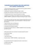 FUNDAMENTALS OF NURSING POST-TEST QUESTIONS WITH CORRECT ANSWERS 2026