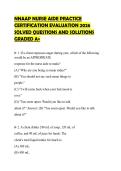 NNAAP NURSE AIDE PRACTICE CERTIFICATION EVALUATION 2026 SOLVED QUESTIONS AND SOLUTIONS GRADED A&plus;