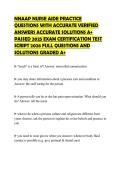 NNAAP NURSE AIDE PRACTICE QUESTIONS WITH ACCURATE VERIFIED ANSWERS ACCURATE SOLUTIONS A&plus; PASSED 2025 EXAM CERTIFICATION TEST SCRIPT 2026 FULL QUESTIONS AND SOLUTIONS GRADED A&plus;