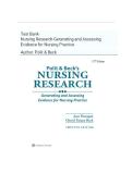 Test Bank- Polit & Beck's Nursing Research Generating and Assessing Evidence for Nursing Practice 12Th Edition &lpar; CHERYL TATANO BECK&comma; 2024&rpar; Latest Edition &vert;&vert; All Chapters