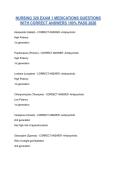 NURSING 326 EXAM 1 MEDICATIONS QUESTIONS WITH CORRECT ANSWERS 100&percnt; PASS 2026