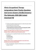 Illinois Occupational Therapy  Jurisprudence Exam Practice Questions  And Correct Answers &lpar;Verified Answers&rpar;  Plus Rationales 2026 Q&A Instant  Download Pdf 