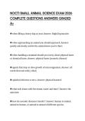 NOCTI SMALL ANIMAL SCIENCE EXAM 2026 COMPLETE QUESTIONS ANSWERS GRADED A&plus;