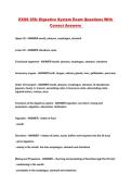 EXSS 256&colon; Digestive System Exam Questions With Correct Answers 