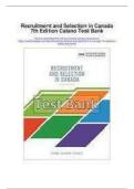 Test Bank for Recruitment and Selection in Canada 8th Edition By Willi Wiesner&comma; Victor Catano&vert; 9780176764661&vert; All Chapters 1-10&vert; LATEST