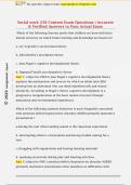 Social work 238 Content Exam Questions &vert; Accurate  & Verified Answers to Pass Actual Exam 