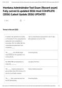 Montana Administrator Test Exam &lpar;Recent exam&rpar; Fully solved & updated 2026 Most COMPLETE &lpar;2026&rpar; &lpar;Latest Update 2026&rpar; UPDATE&excl;&excl;