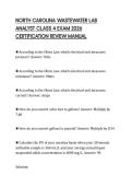 NORTH CAROLINA WASTEWATER LAB ANALYST CLASS 4 EXAM 2026 CERTIFICATION REVIEW MANUAL