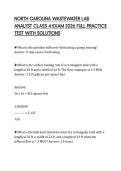 NORTH CAROLINA WASTEWATER LAB ANALYST CLASS 4 EXAM 2026 FULL PRACTICE TEST WITH SOLUTIONS