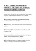 NORTH CAROLINA WASTEWATER LAB ANALYST CLASS 4 EXAM 2026 TECHNICAL REVISION AND STUDY COMPANION
