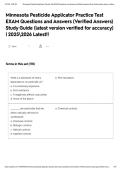 Minnesota Pesticide Applicator Practice Test EXAM Questions and Answers &lpar;Verified Answers&rpar; Study Guide &lpar;latest version verified for accuracy&rpar; &vert; 20252026 Latest&excl;&excl;