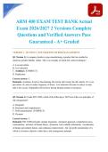 ARM 400 EXAM TEST BANK Actual Exam 2026&sol;2027 2 Versions Complete Questions and Verified Answers Pass Guaranteed - A&plus; Graded
