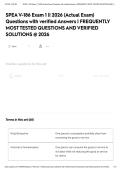 SPEA V-186 Exam 1 &vert;&vert; 2026 &lpar;Actual Exam&rpar; Questions with verified Answers &vert; FREQUENTLY MOST TESTED QUESTIONS AND VERIFIED SOLUTIONS &commat; 2026