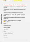 Louisiana Insurance Regulation  Lesson 1&colon; Questions  &vert; Accurate & Verified Answers to Pass Actual Exam