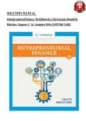 SOLUTION MANUAL For Entrepreneurial Finance&comma; 7th Edition by J&period; Chris Leach&comma; Ronald W&period; Melicher&comma; Chapters 1 - 16&comma; Complete With CAPSTONE CASES