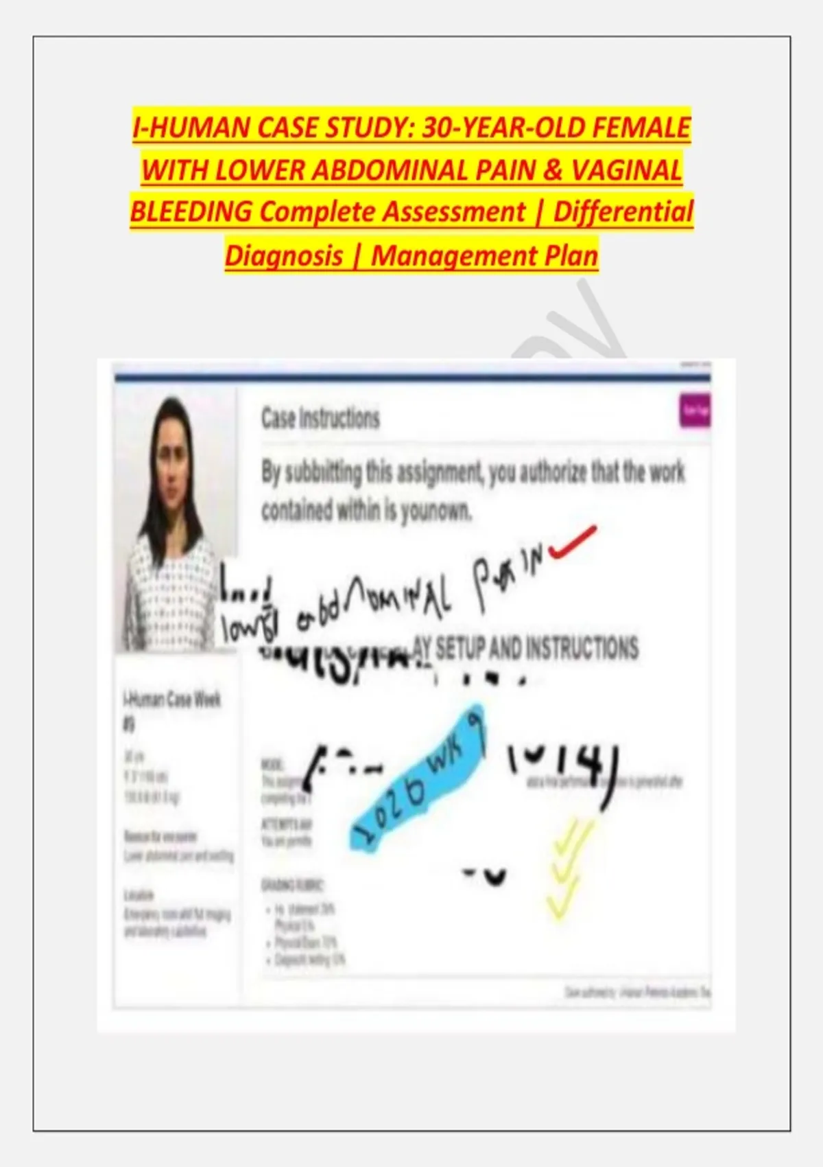 I-HUMAN CASE STUDY: 30-YEAR-OLD FEMALE WITH LOWER ABDOMINAL PAIN ...