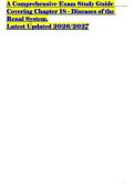 A Comprehensive Exam Study Guide Covering Chapter 18 - Diseases of the Renal System&period; Latest Updated 2026&sol;2027